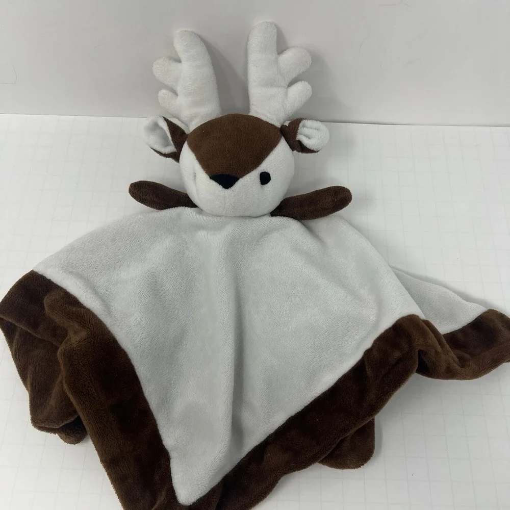 Reindeer Lovey Security lovies Brown White Plush Baby Comfort Toy 12x13